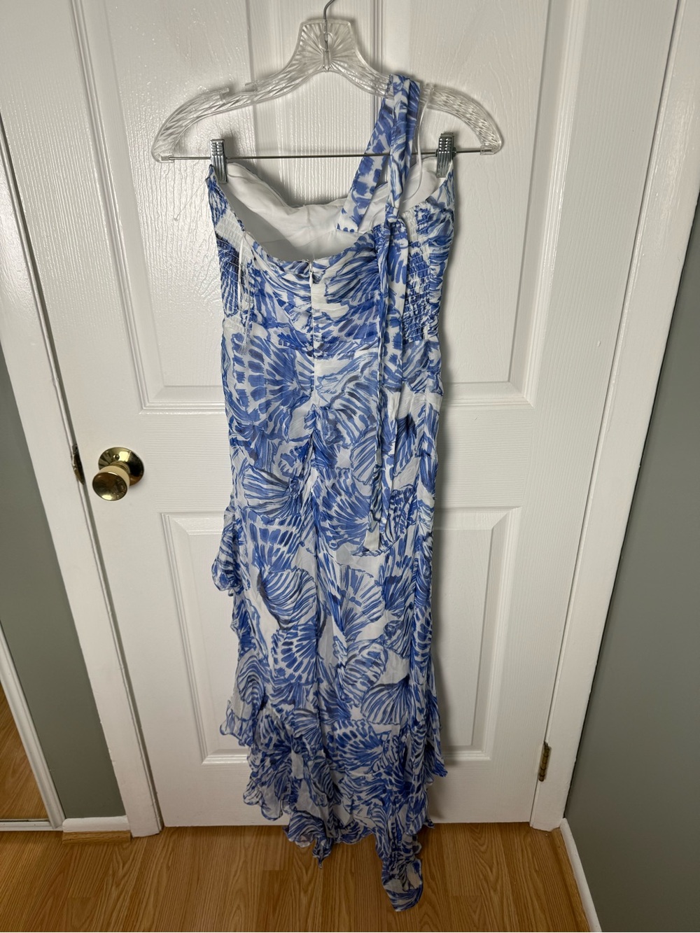 Amanda Uprichard Marabou Dress in Shell Print S - Picture 5 of 9